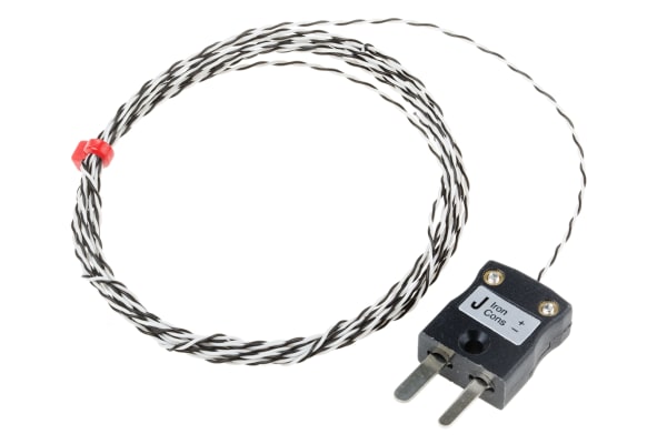 Product image for Type J IEC 1/0.2mm Thermocouple+Plug 2m