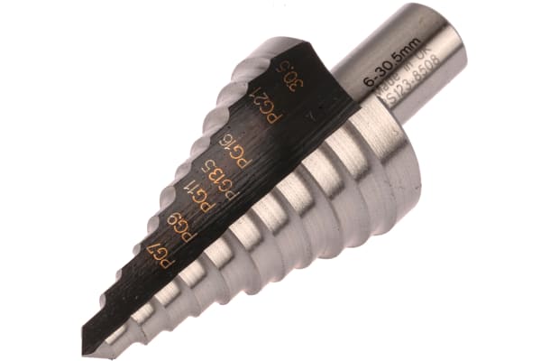 Product image for 6-30.5mm HSS step drill bit 10mm shank