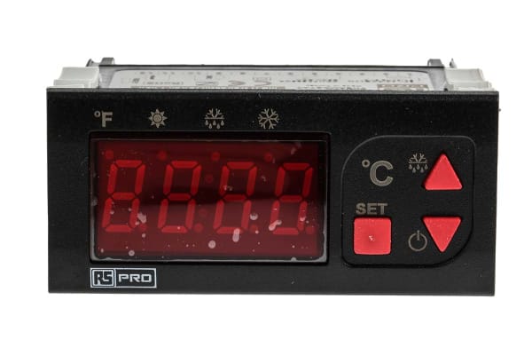 Product image for RS PRO On/Off Temperature Controller, 77 x 35mm, NTC Input, 24 V ac/dc Supply