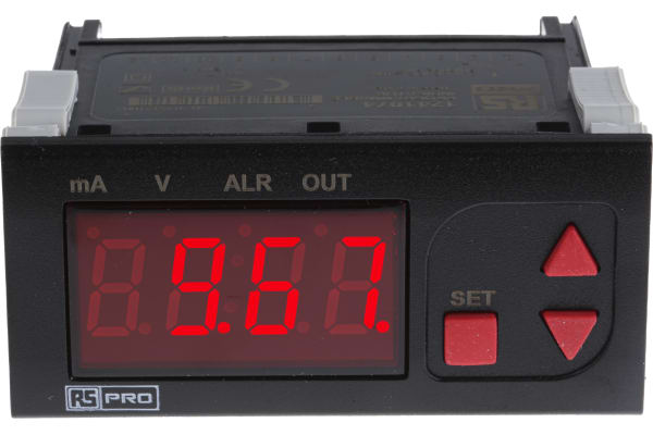 Product image for RS PRO Temperature Indicator, 77 x 35mm, Current, Voltage Input, 24 V ac Supply