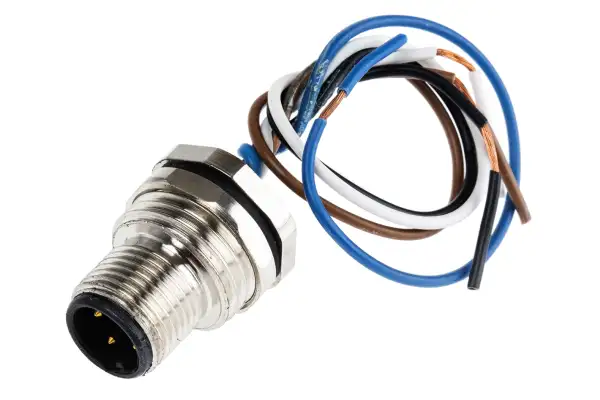 Product image for M12 Panel Mount Male, 4W 100mm, M16x1.5