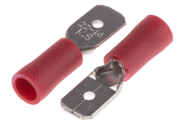 Product image for Crimp tab terminal, 6.35mm, 22-16 AWG