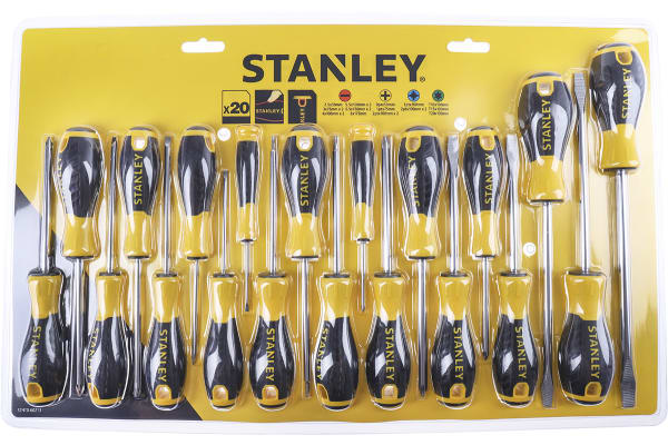 Product image for Stanley Standard Phillips, Pozidriv, Slotted, Torx Screwdriver Set 20 Piece