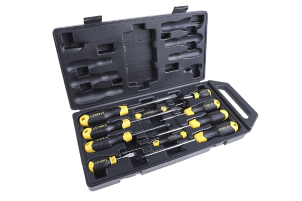 Product image for Stanley Engineers Flared, Parallel, Pozidriv Screwdriver Set 10 Piece