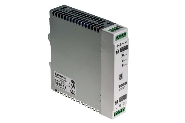 Product image for Din Rail Power Supply, 50W, 12V Output