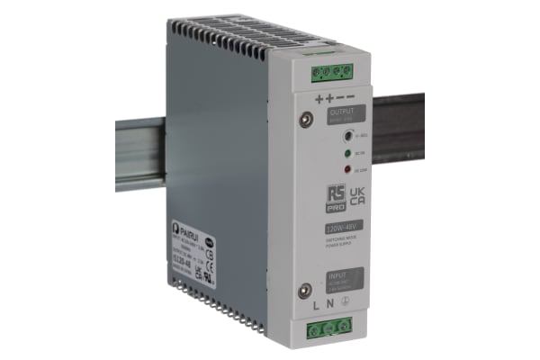 Product image for Din Rail Power Supply, 120W, 48V Output