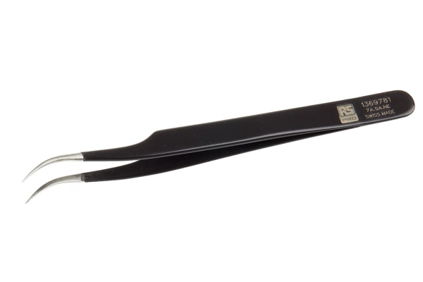 Product image for ESD epoxy coated tweezers curved 120mm