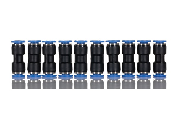 Product image for RS PRO Tube-to-Tube Reducer, Push In 8 mm to Push In 10 mm