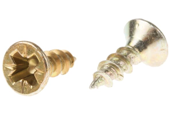 Product image for 3.5X12 POZI CSK  WOODSCREW ZINC & YELLOW