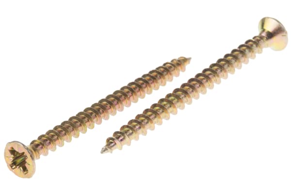 Product image for 3.5X45 POZI CSK  WOODSCREW ZINC & YELLOW