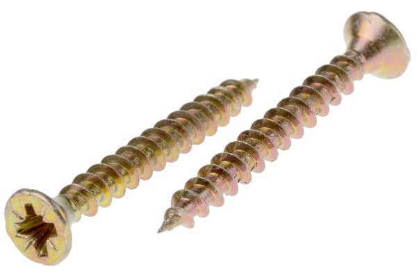 Product image for 4.0X35 POZI CSK  WOODSCREW ZINC & YELLOW