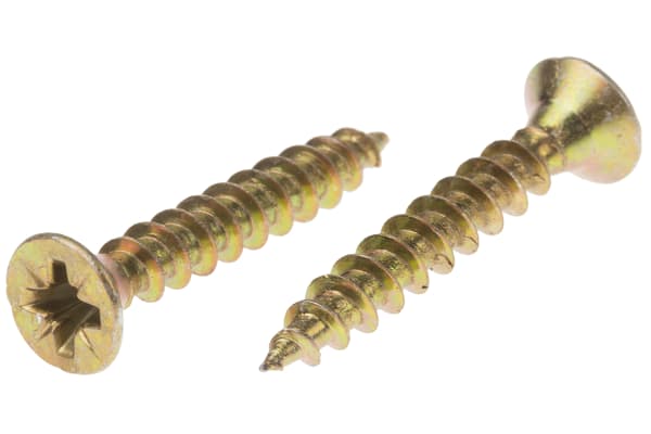 Product image for 4.5X30 POZI CSK  WOODSCREW ZINC & YELLOW