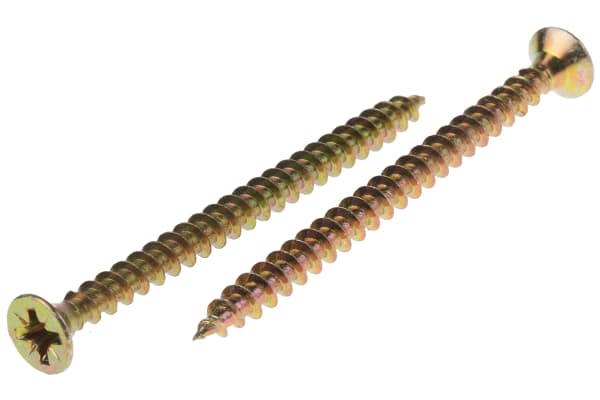 Product image for 4.5X60 POZI CSK  WOODSCREW ZINC & YELLOW