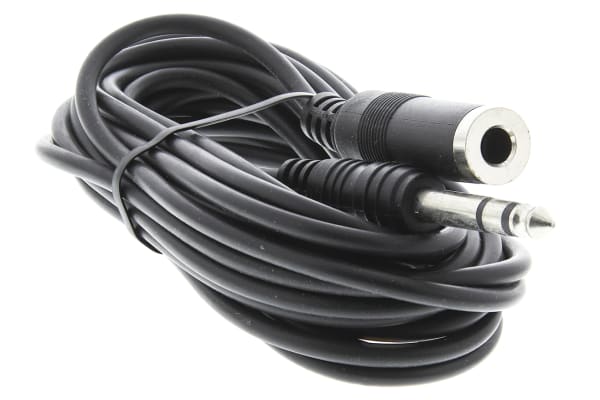 Product image for Stereo 6.35mm plug to skt jack lead,5m