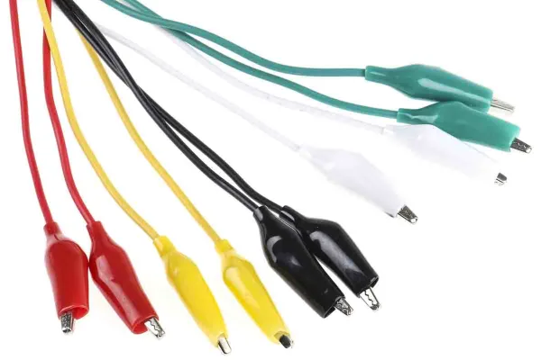 Product image for Crocodile clip with leads,0.5m