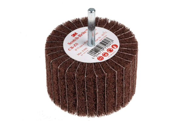 Product image for 3M CB-ZS Scotch-Brite™ Aluminium Oxide Flap Wheel, 75mm Diameter, P80 Grit