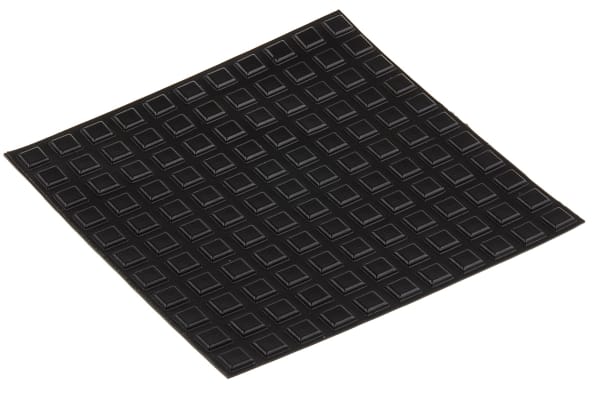 Product image for Black stick on  Sq, 2.5mm H x 10.2mm Dia