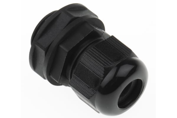 Product image for CABLE GLAND NPT1/2 BLACK WITH LOCKNUT