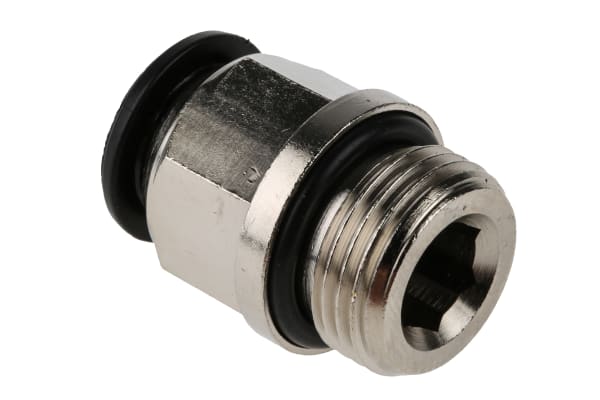 Product image for RS PRO Threaded-to-Tube Pneumatic Fitting, G 3/8 to, Push In 10 mm, 20 bar