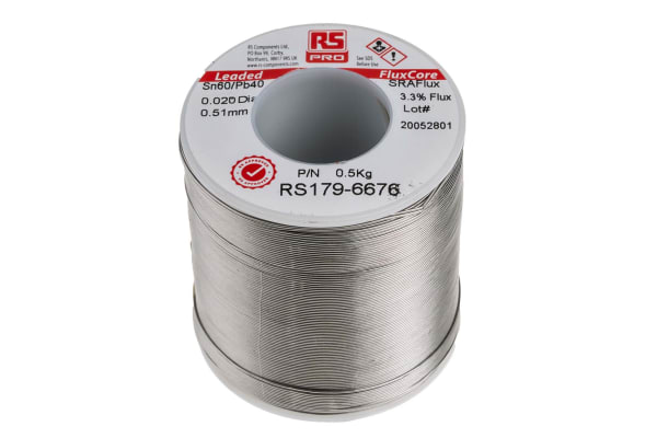 Product image for RS PRO 0.5mm Lead solder, +183°C Melting Point