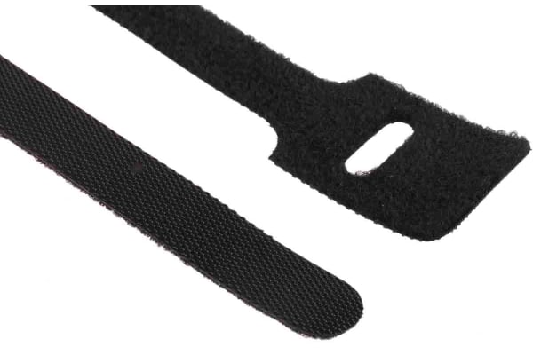 Product image for Black hook & loop cable tie,225x25mm