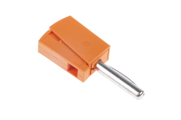 Product image for ORANGE CAGE CLAMP BANANA PLUG,4MM