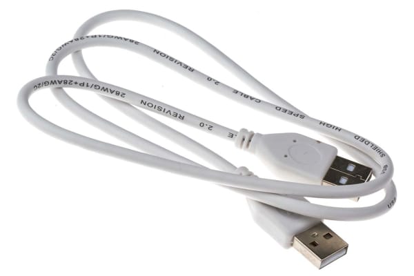 Product image for 80CM USB 2.0 A M - A M CABLE - WHITE