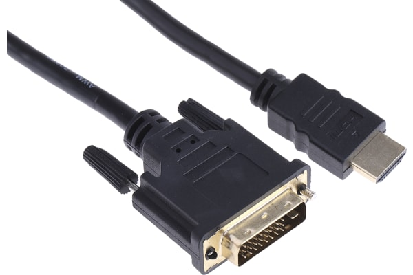 Product image for 1mtr HDMI M - DVI-D M Cable - Black