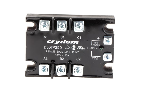 Product image for 3PHASE SOLID STATE RELAY,25A 48-530VAC