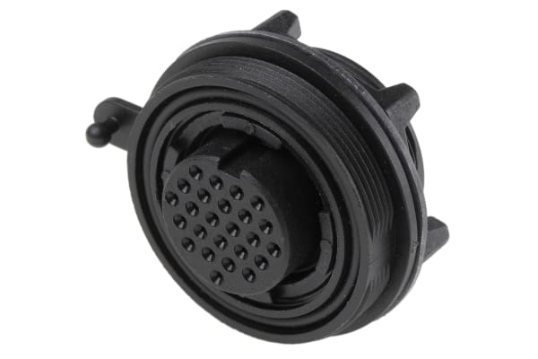 Product image for IP68 25 way jam nut chassis socket,1A