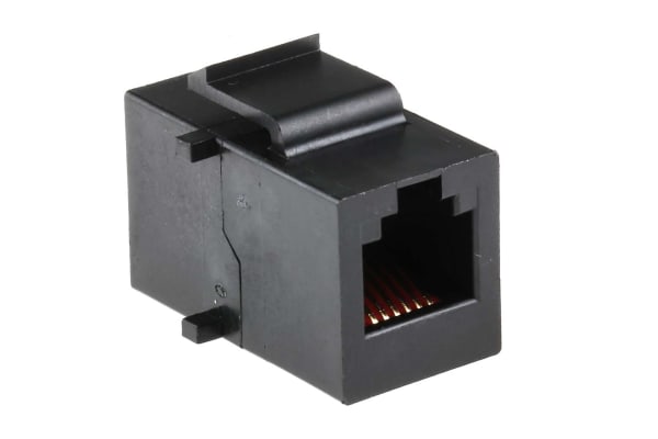 Product image for Black 6 way unshielded RJ11 coupler