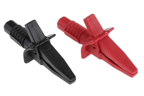 Product image for RS PRO Crocodile Clip, 10A, Black, Red