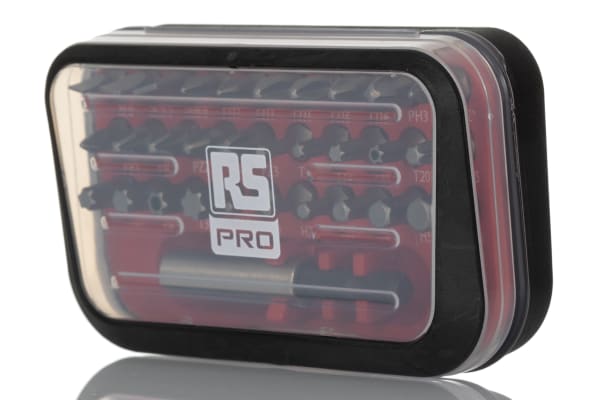 Product image for RS PRO Bit Set 31 Pieces, Phillips, Pozidriv, Slotted, Torx