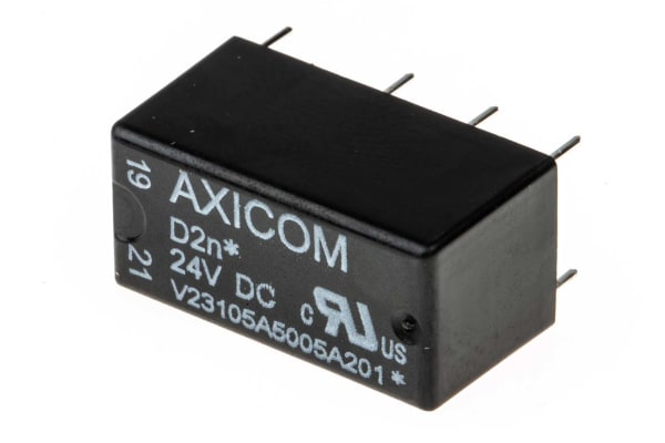 Product image for DPDT submin relay,3A 24Vdc coil 150mW