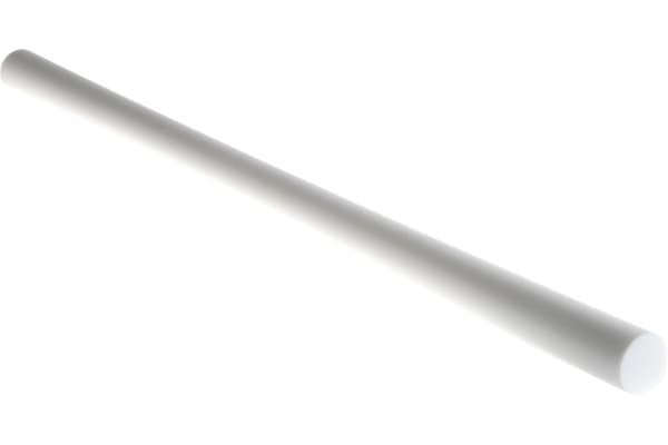 Product image for PTFE plastic rod stock,500mm L 25mm dia