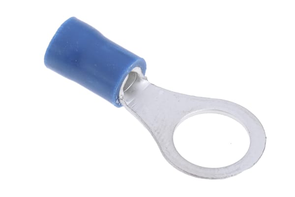 Product image for Blue crimp M8 ring terminal,1.5-2.5sq.mm