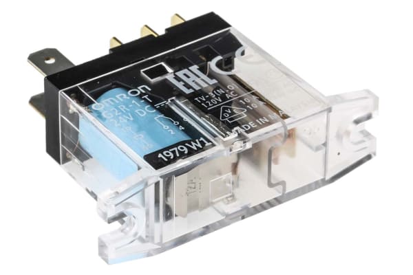 Product image for SPDT quick connect relay,10A 24Vdc coil