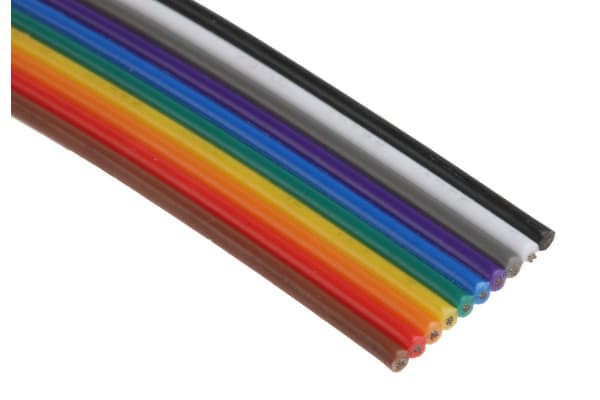 Product image for 10 way 7/0.15 PVC ribbon cable,25m