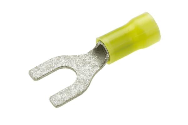 Product image for Spade terminal, PLASTI-GRIP, yellow, M6