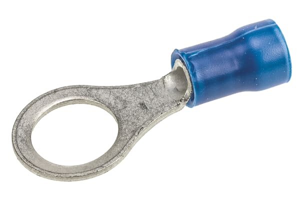 Product image for Ring terminal, PLASTI-GRIP, blue, M8