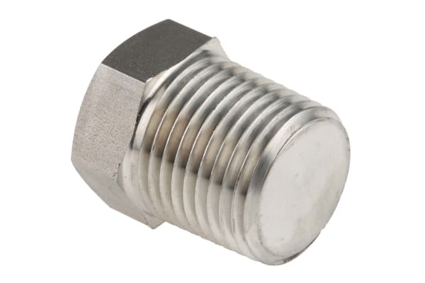 Product image for S/steel hex plug NPT thread,1/2in