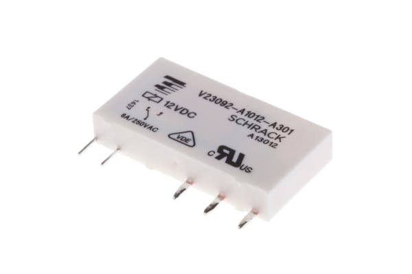 Product image for SPDT miniature power relay,6A 12Vdc coil