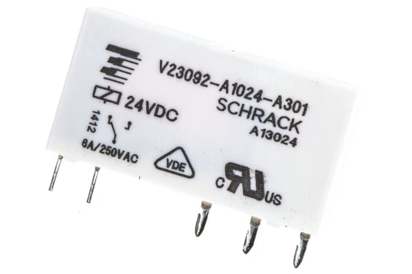 Product image for SPDT miniature power relay,6A 24Vdc coil