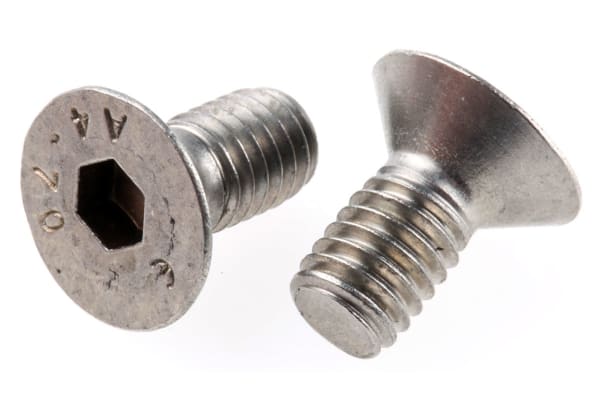 Product image for A4s/steel hex skt csk head screw,M6x12mm