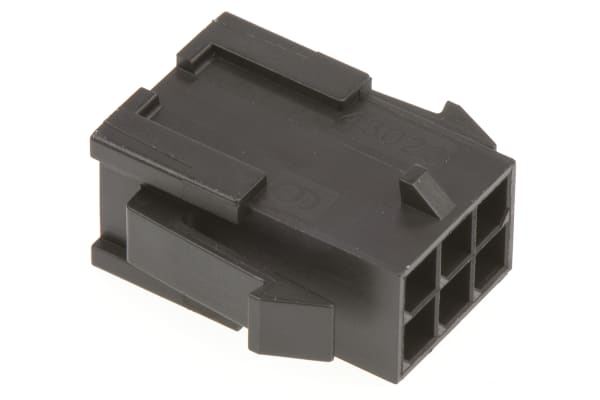 Product image for 6 way dual row panel mount plug,5A 3mm