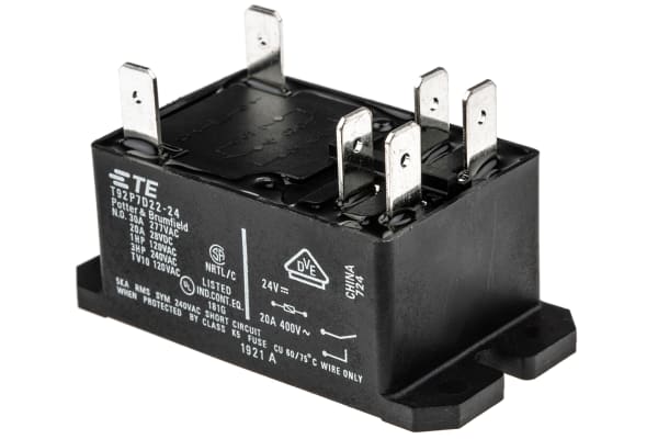 Product image for DPNO flange mount relay,30A 24Vdc coil