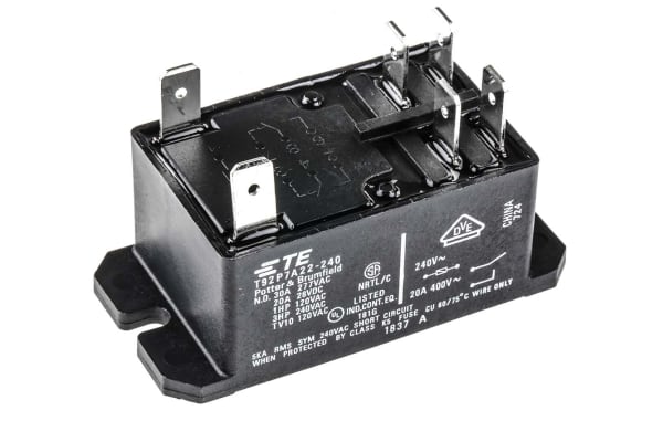 Product image for DPNO flange mount relay,30A 240Vac coil