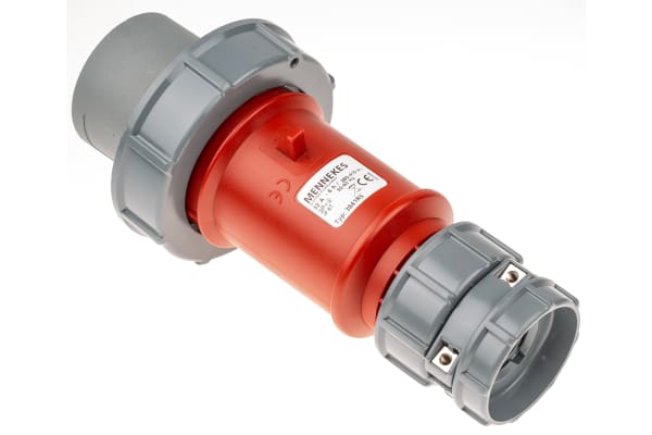 Product image for RED 3P+E IP67 POWER TOP PLUG,32A 400V