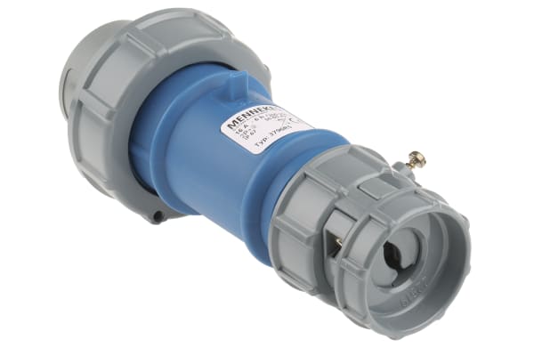 Product image for MENNEKES, PowerTOP IP67 Blue Cable Mount 3P Industrial Power Plug, Rated At 16.0A, 230.0 V