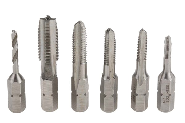 Product image for 1/4in hexagon drive tap and drill set